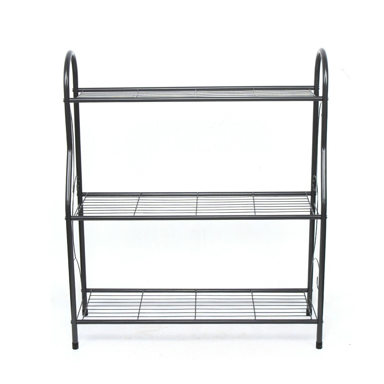 TFCFL 3 Tier Plant Stand Garden Decor Plant Holder Flower Pot Metal Shelf Organizer Storage Rack Black Indoor / Outdoor