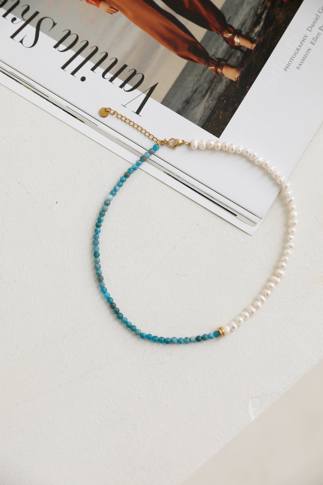 Freshwater Pearl Deep Sea Necklace Blue