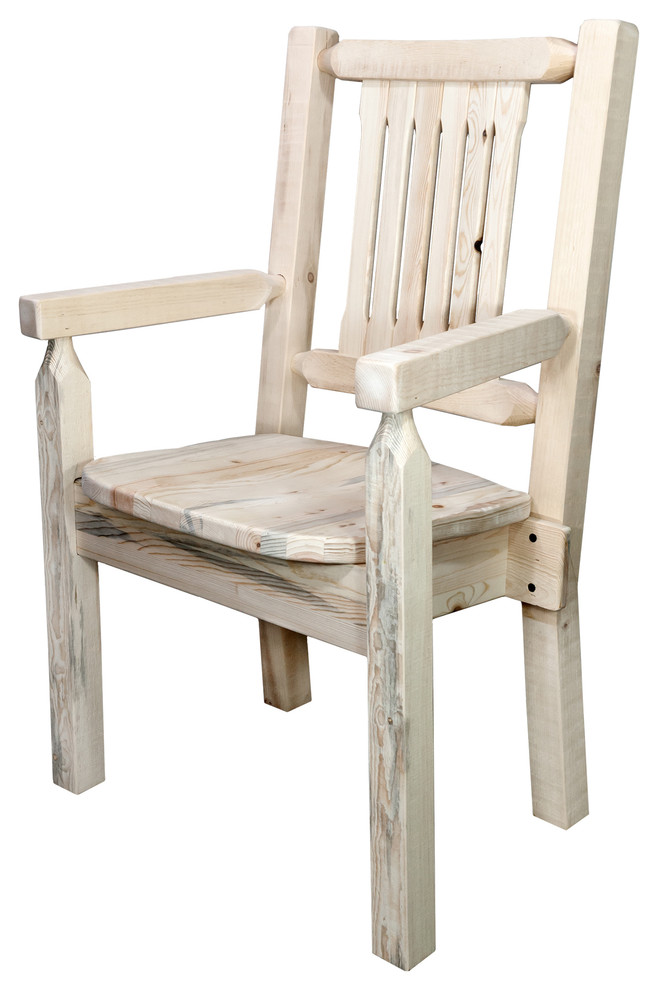 Homestead Collection Captain  x27s Chair  Ready to Finish With Ergonomic Wooden Seat   Rustic   Dining Chairs   by Montana Woodworks  Houzz