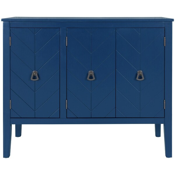 Navy Blue Entryway Console Table Storage Cabinet with Adjustable Shelf