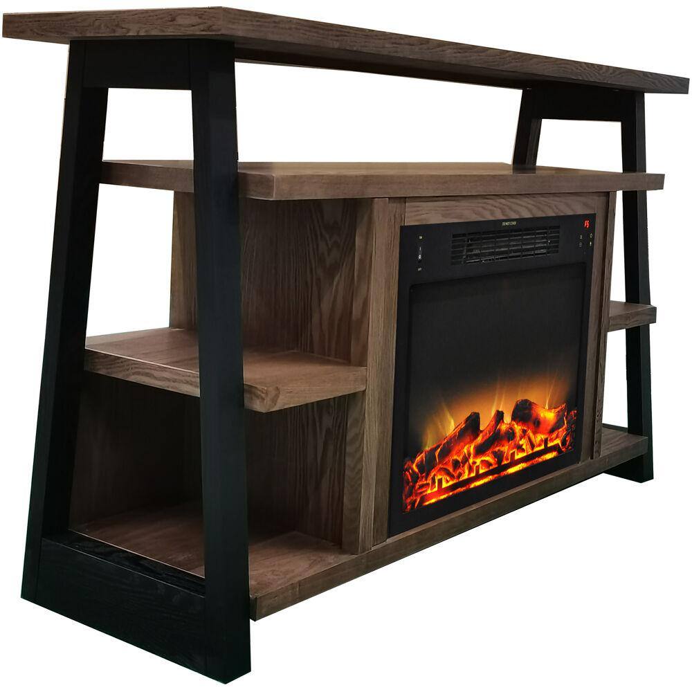 Cambridge Sawyer 53.1 in. Industrial Freestanding Electric Fireplace in Walnut CAM5332-1WALLG2