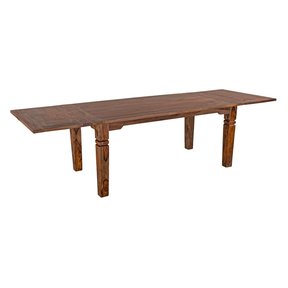 Porter Designs Taos Contemporary Solid Wood Extendable Dining Table  Natural.