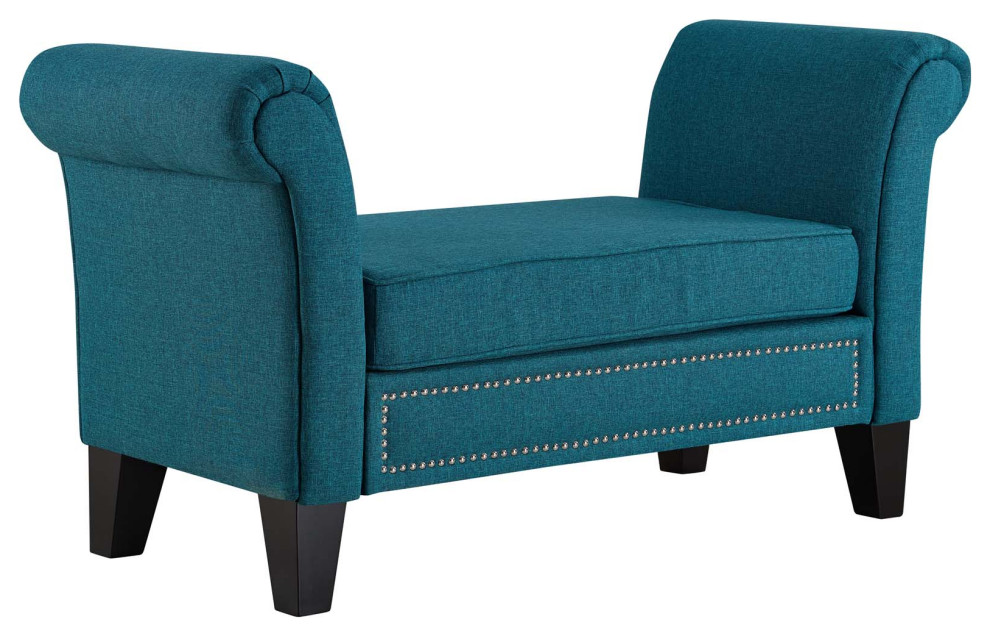 Rendezvous Upholstered Fabric Bench   Contemporary   Upholstered Benches   by Homesquare  Houzz