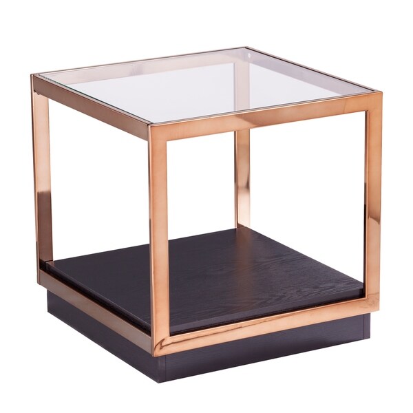 SEI Furniture Luna Transitional Champagne Metal Side Table