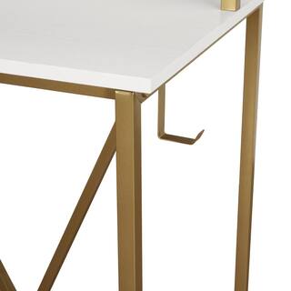 TECHNI MOBILI 46 in. W Gold Industrial Writing Desk RTA-7310D-GLD