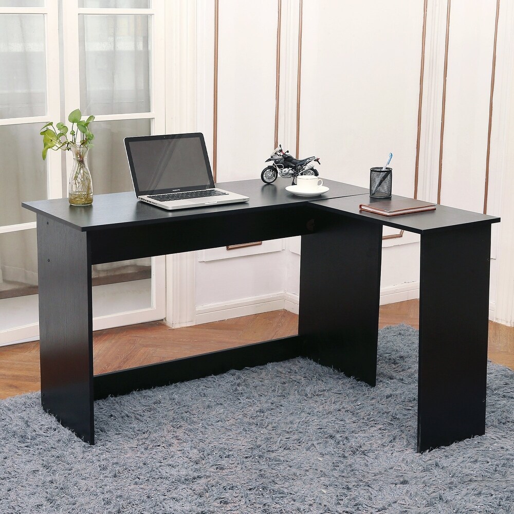 Ivinta Corner Desk Modern L Shaped Desk Computer Table Dark Brown Gaming Desk 44x58 inch Writing Desk