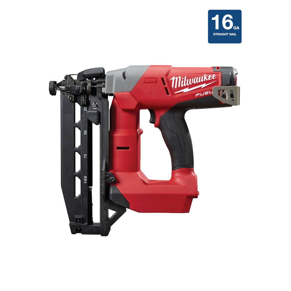 MW M18 FUEL 18-Volt Lithium-Ion Brushless Cordless 16-Gauge Straight Finish Nailer (Tool Only) 2741-20