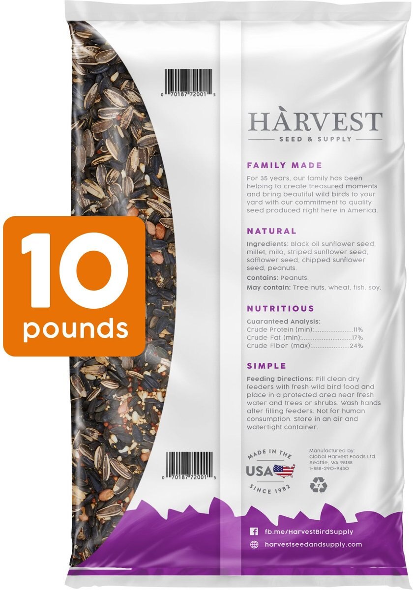 Harvest Seed and Supply Birder's Medley Wild Bird Food， 10-lb bag