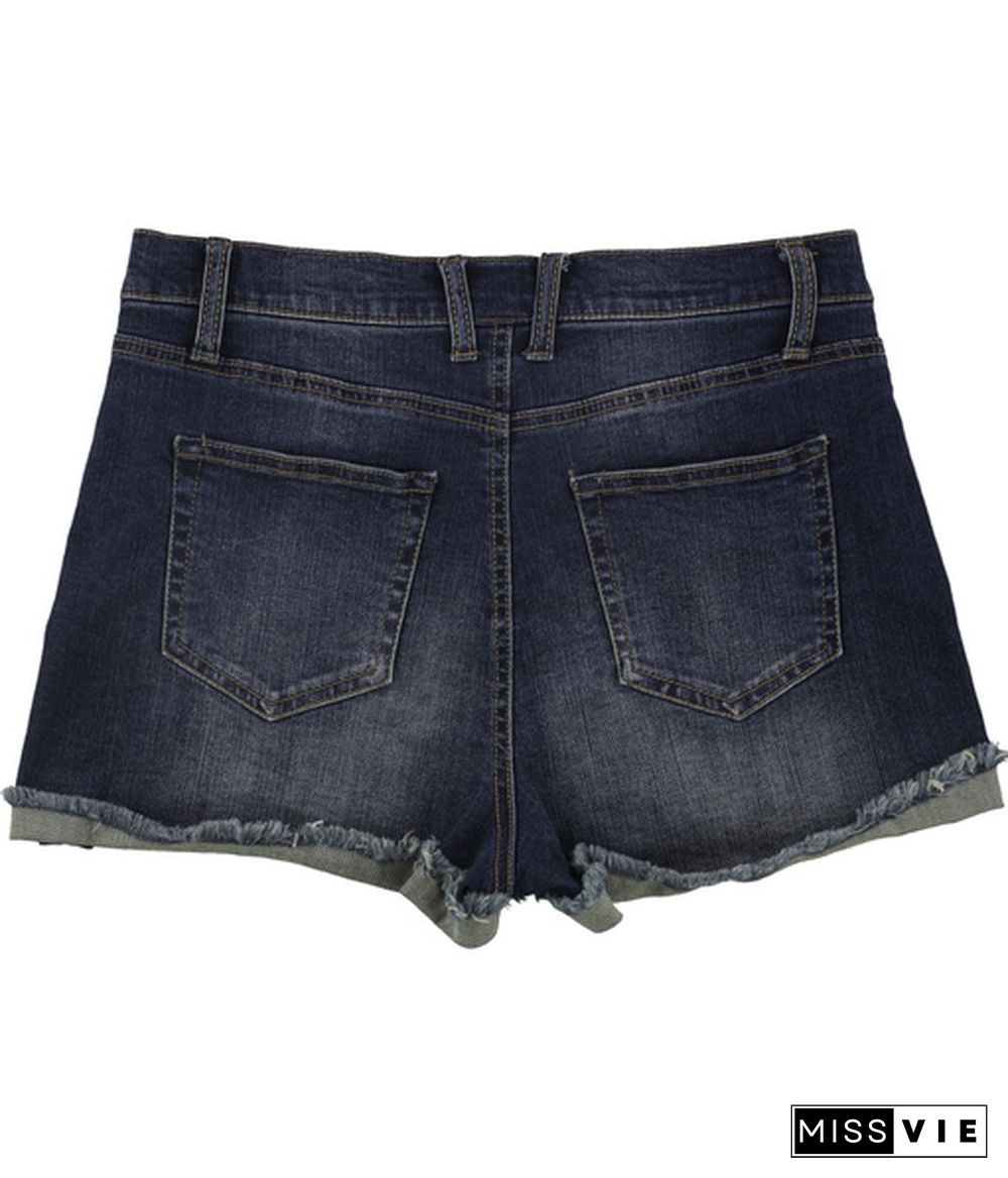 American Rag Womens Ripped Raw Edge Casual Denim Shorts