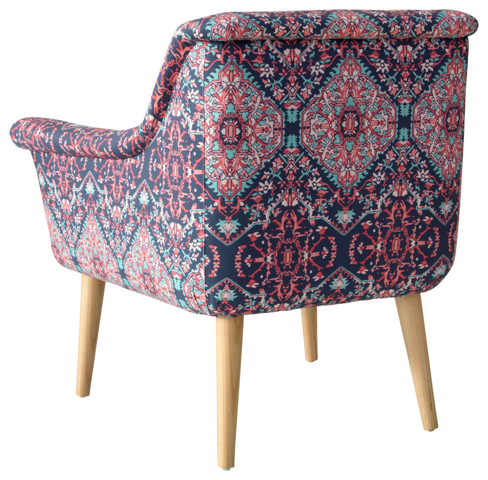 West Loop Chair  Tabriz Cerulean   Midcentury   Armchairs And Accent Chairs   by Skyline Furniture Mfg Inc  Houzz