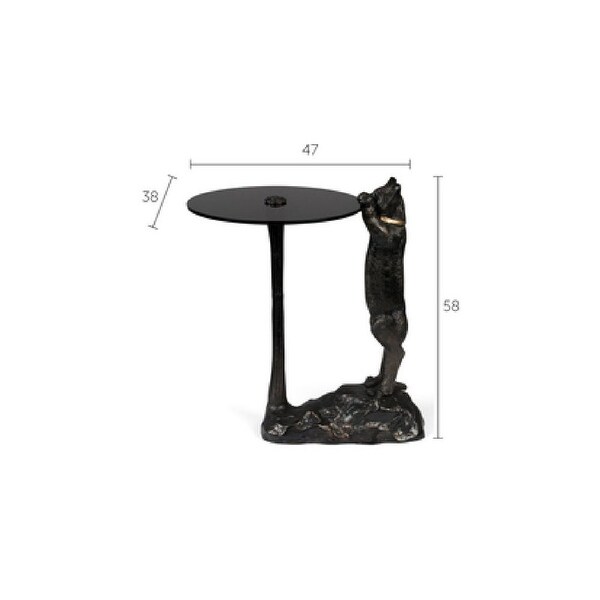 Bold Monkey No Girlfriend No Problem Black Panther Side Table