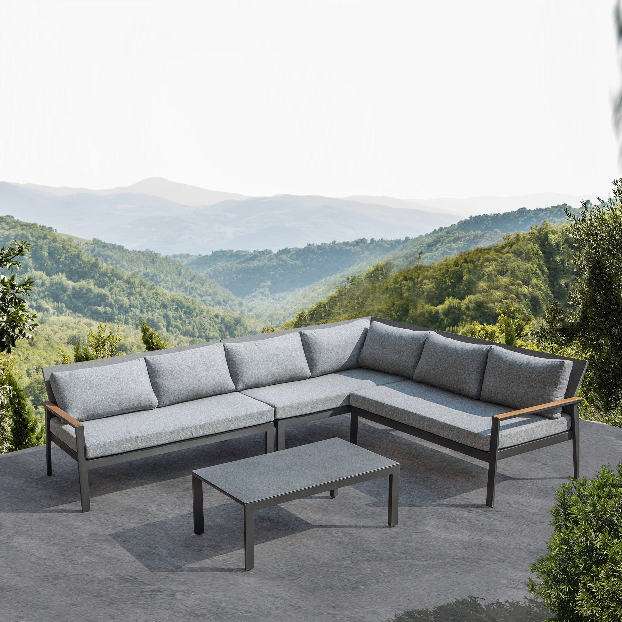 Pre Order 25 Days Delivery Polaris Outdoor Corner Sofa And Center Table Set Polaris-Cs