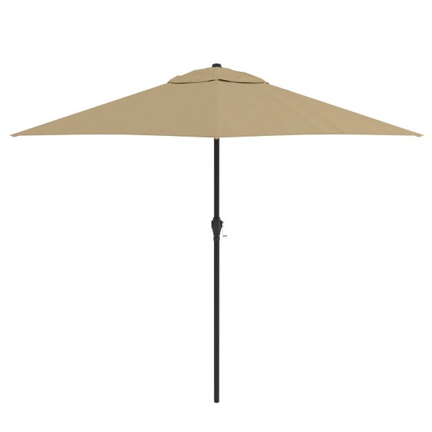 9 x27 X 9 x27 Steel Market Polyester Patio Umbrella With Crank Lift And Push button Tilt Antique Beige Astella