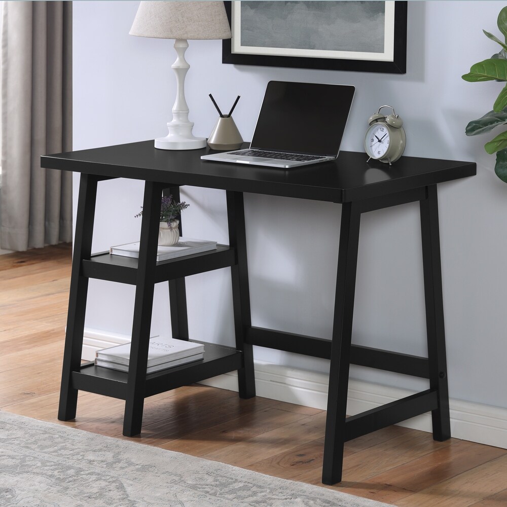 Roundhill Furniture Redina Contemporary Wood Writing Desk with Storage