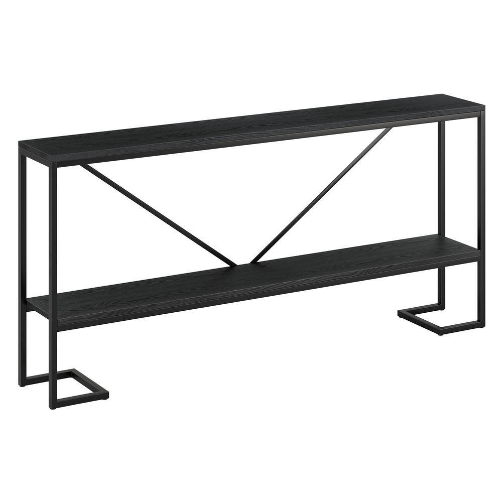 MeyerCross Phoebe 64 in.Blackened Bronze and Black Grain Console Table with MDF Top AT1486