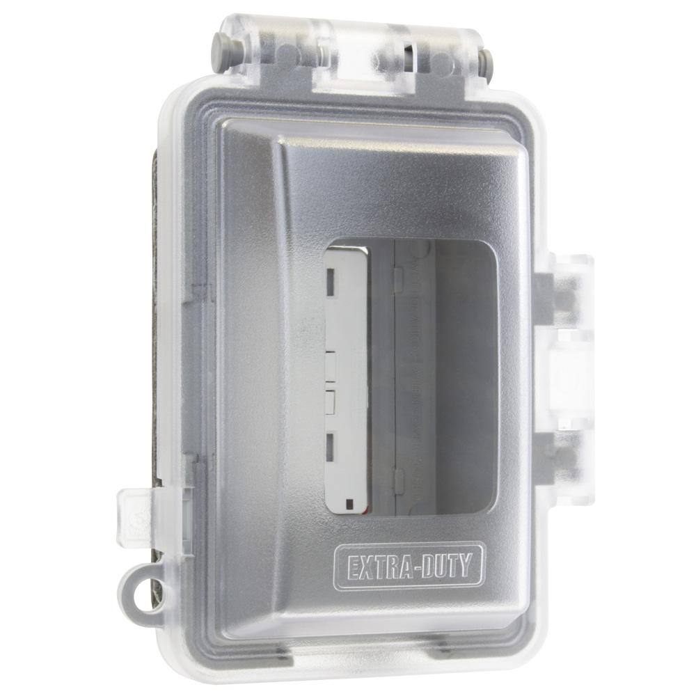 Commercial Electric Clear 1-Gang Extra-Duty Non-Metallic While-In-Use Weatherproof HorizontalVertical Receptacle Cover WCW1PC