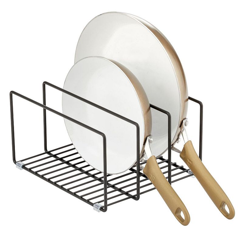 mDesign Steel Cookware Storage Organizer Rack for Kitchen Cabinet