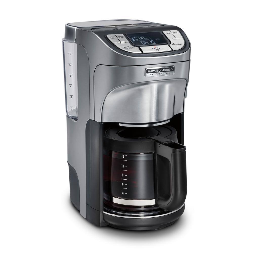 HAMILTON BEACH PROFESSIONAL 12-Cup Silver Programmable Drip Coffee Maker 49500