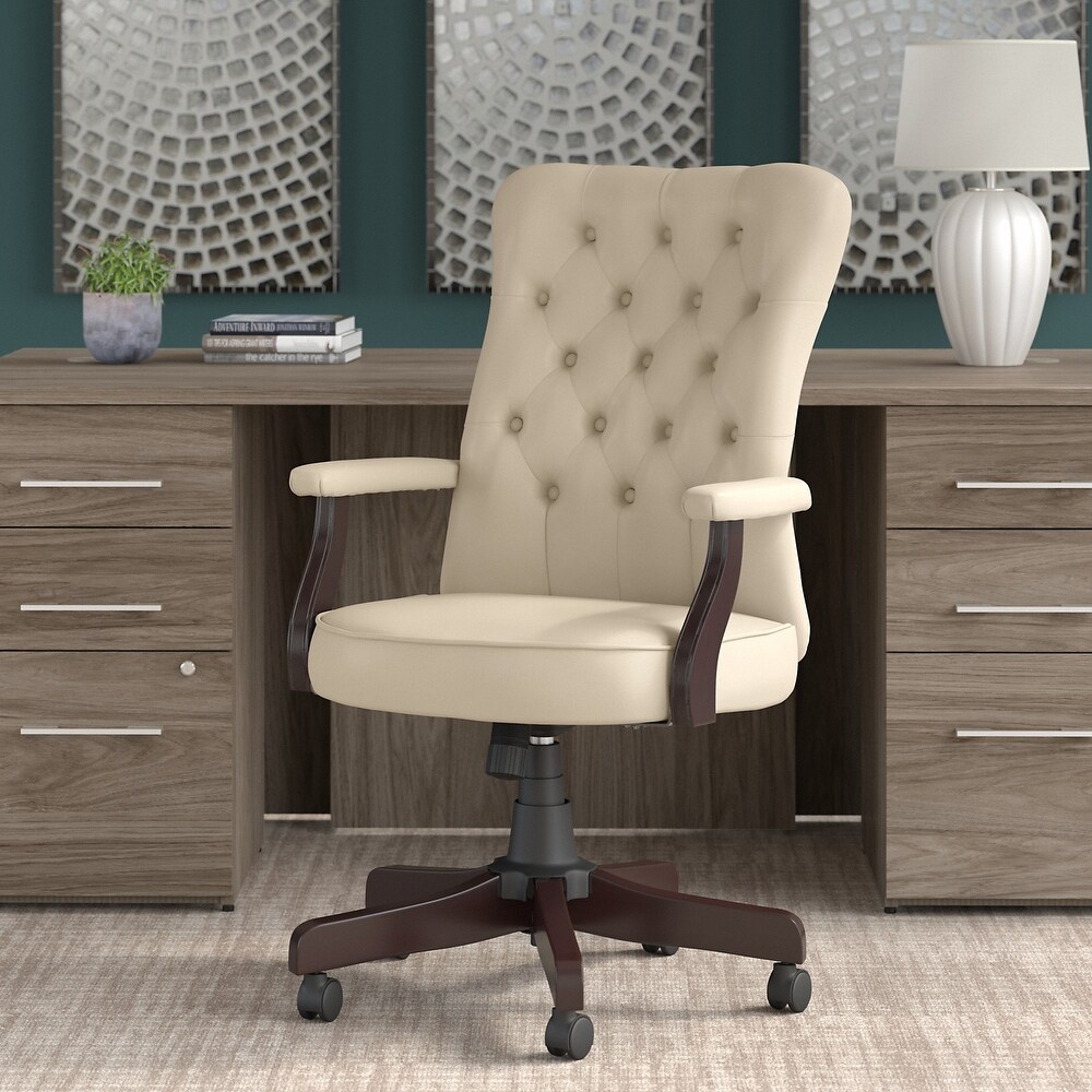 Key West High Back Tufted Office Chair with Arms by Bush Furniture