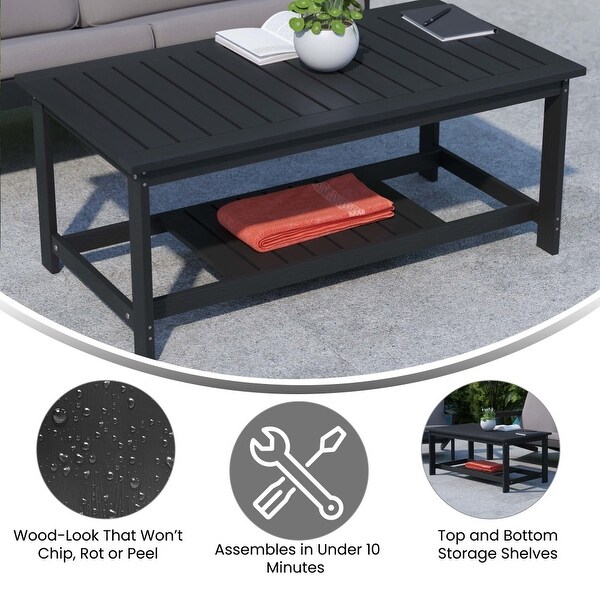 Indoor/Outdoor Poly Resin 2Tier Adirondack Coffee Table