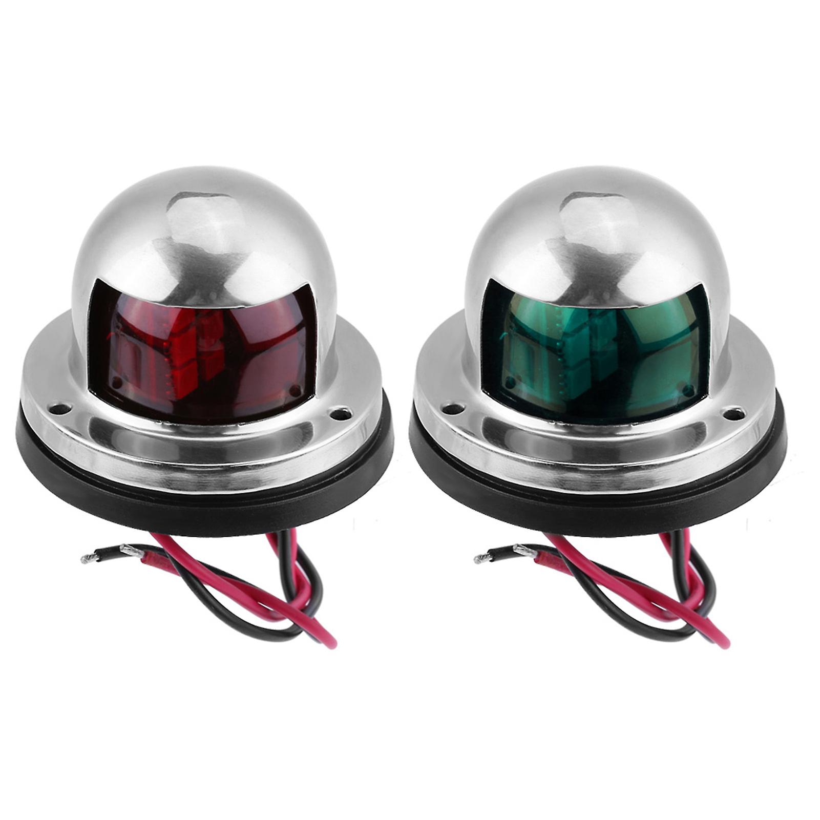 2pcs 12v Led Side Bow Navigation Signal Light Lamp For Marine Boat Yacht Green/red