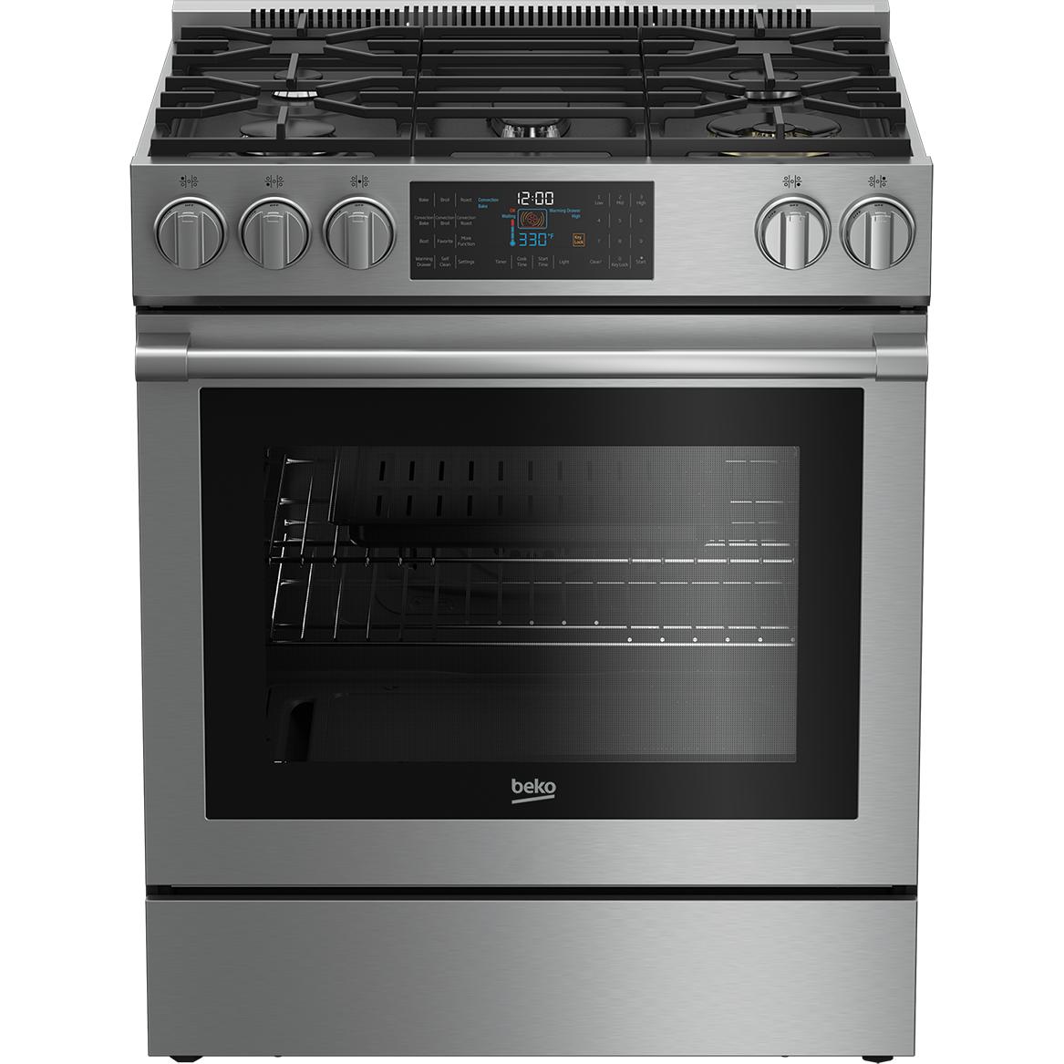 beko 30-inch Slide-in Gas Range with Convection Technology SLGR30532SS