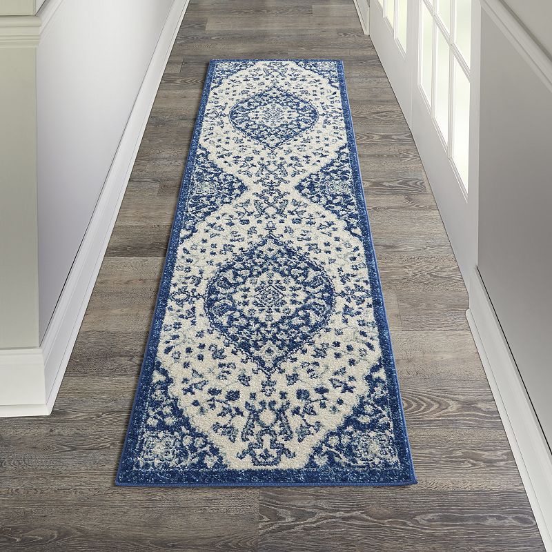 Nourison Passion Worldly Ivory Blue Area Rug