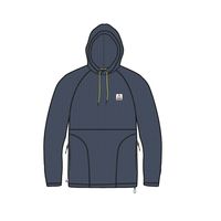 Point Recycled Grid Polar Fleece Hoodie - Dark Denim