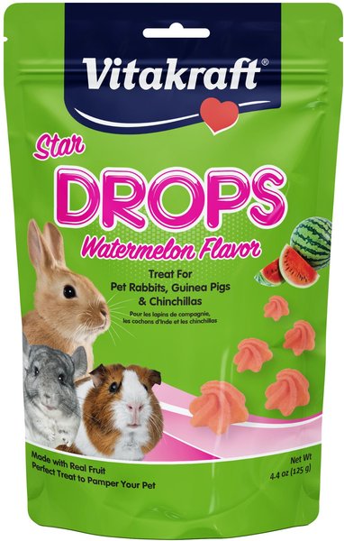 Vitakraft Drops Watermelon Flavor Small Animal Treats， 4.44-oz bag