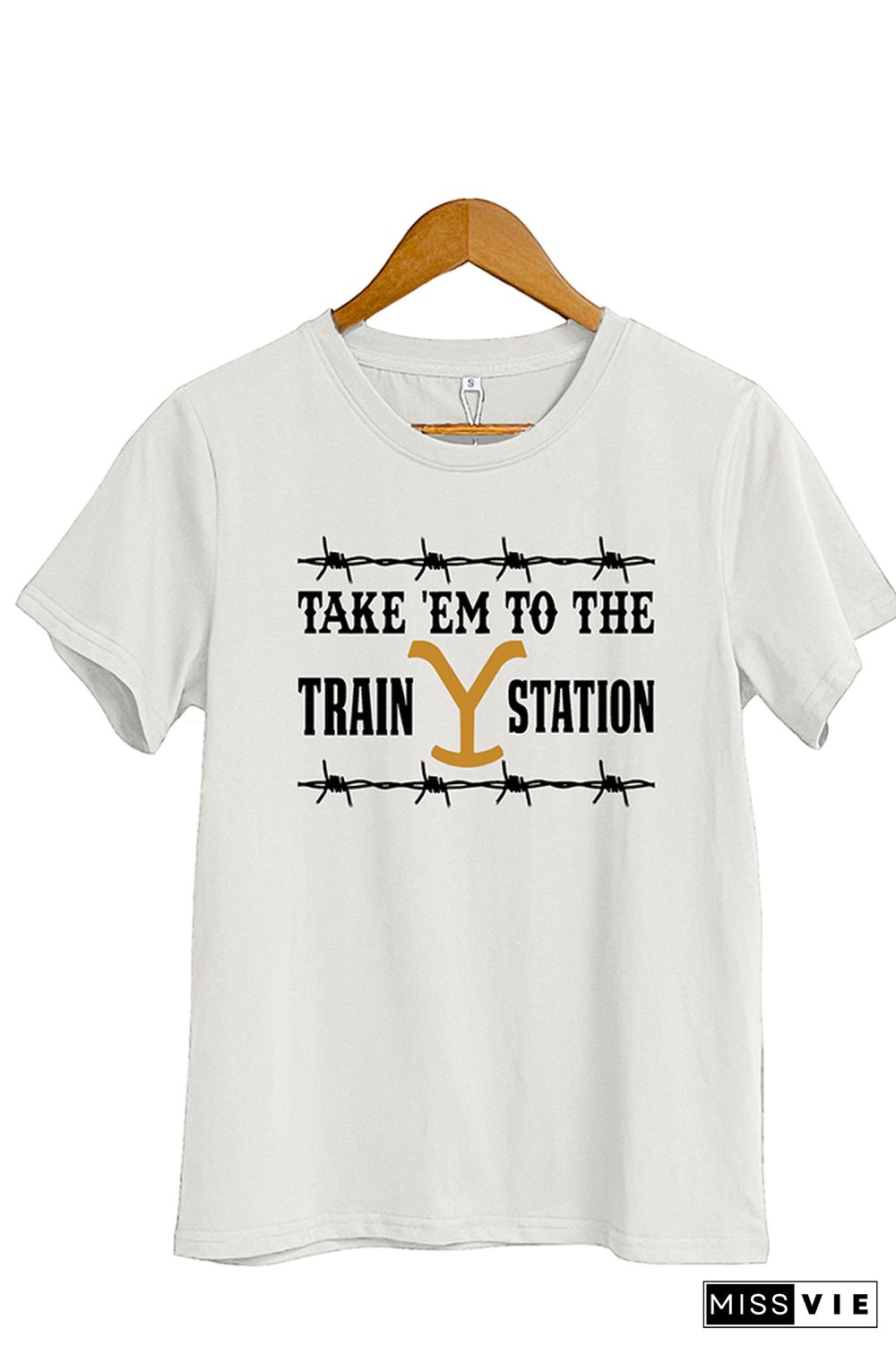 Take 'Em To The Train Station Short Sleeve Graphic Tee Wholesale