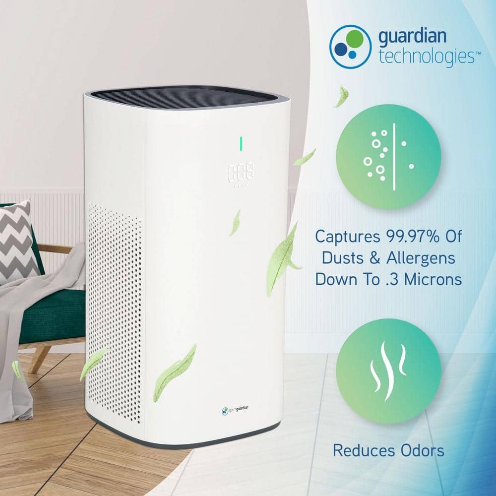 Guardian Technologies Hi-Performance Air Purifier Tower Console， Air Quality Sensor