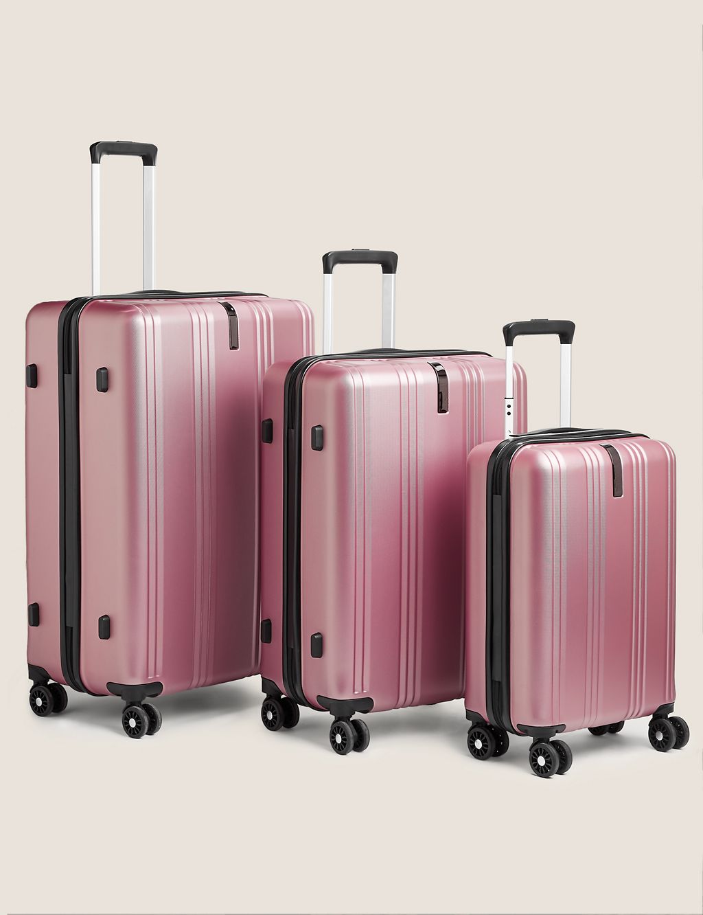 Set of 3 Lisbon 4 Wheel Hard Shell Suitcases