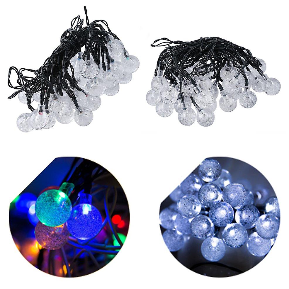 30led Garden Patio Solar Power Fairy Bubble String Crystal Ball Globe Lights