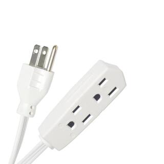 HDX 8 ft. 163 Light Duty Indoor Extension Cord with Banana Tap White HD#838-802