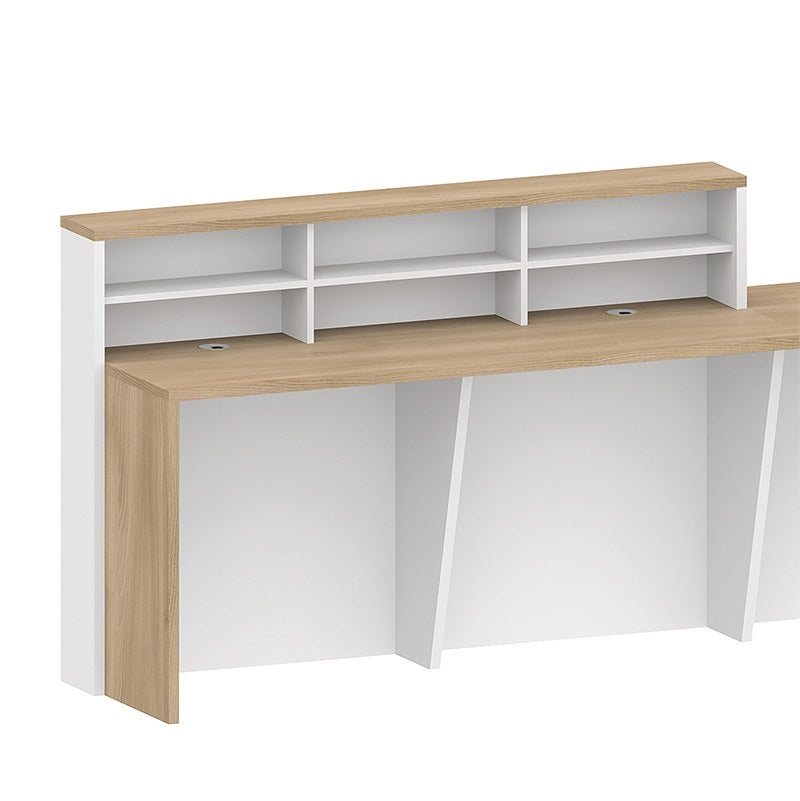 HELMER Reception Desk 2.4M Left Panel - Oak & white