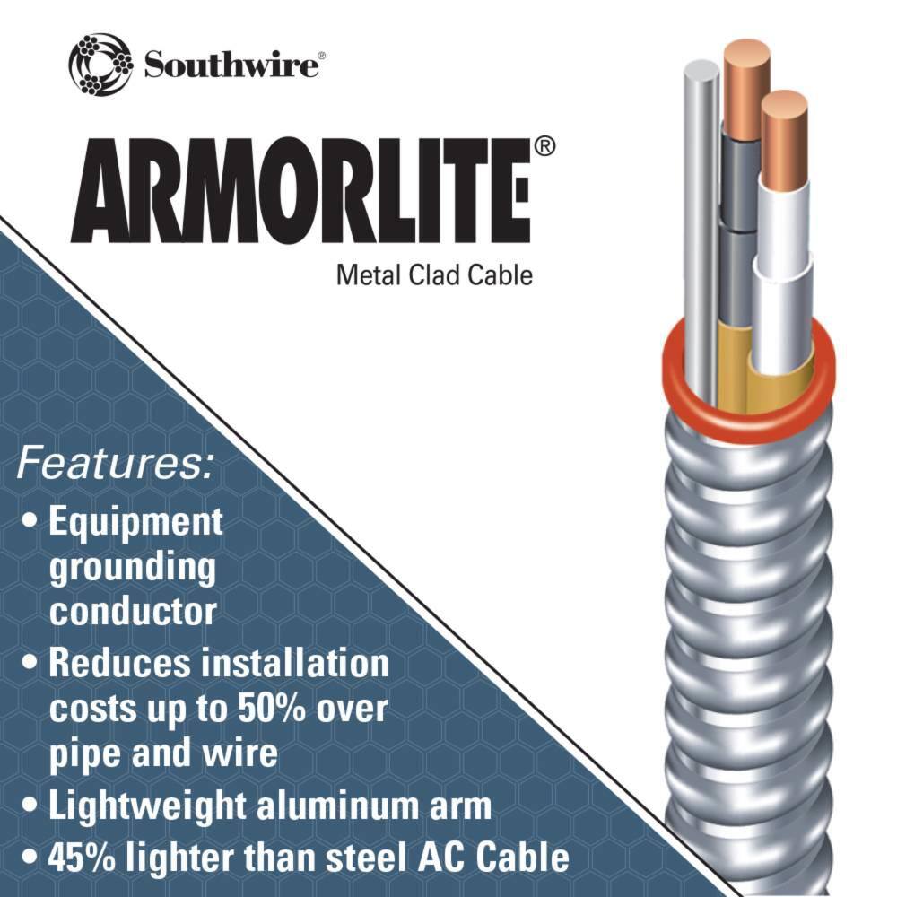 Southwire 122 x 250 ft. Solid CU BXAC (AL Armored Cable) Armorlite Cable 61023101