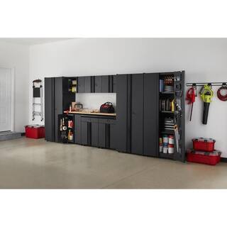 Husky 10-Piece Regular Duty Welded Steel Garage Storage System in Black (163 in. W x 75 in. H x 19 in. D) GS16210-1DWO