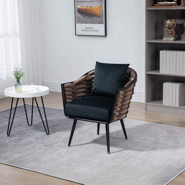 Upholstered Velvet Accent Chair Armchair for Living Room