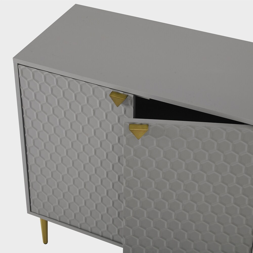 GZMR Hexagonal Pattern 2 door Storage Cabinet Buffet Cabinet Sideboard