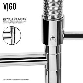 VIGO Zurich Single Handle Pull-Down Sprayer Kitchen Faucet Set with Soap Dispenser in Chrome VG02007CHK2