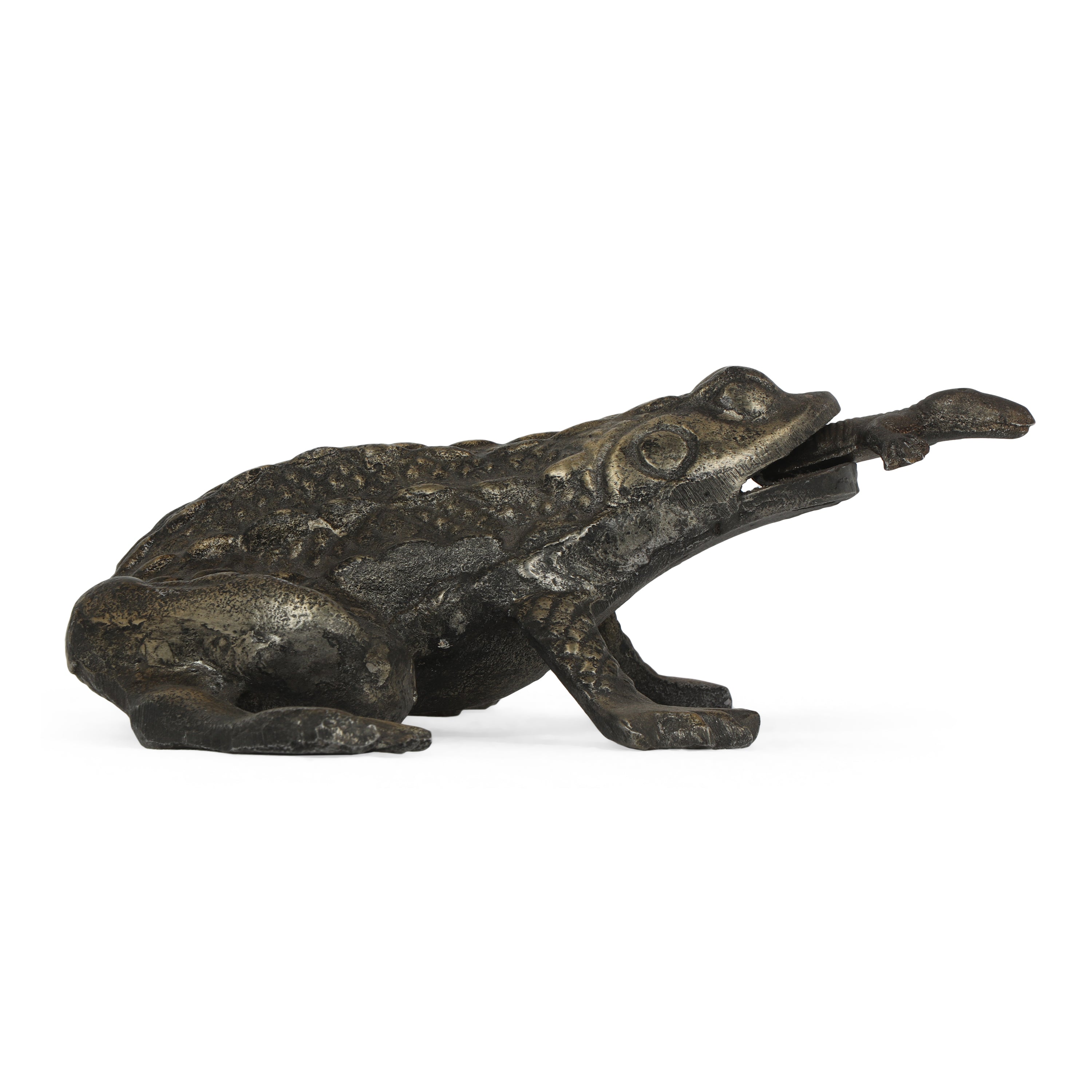 Jessica Handmade Aluminum Tabletop Frog Decor, Antique Brass