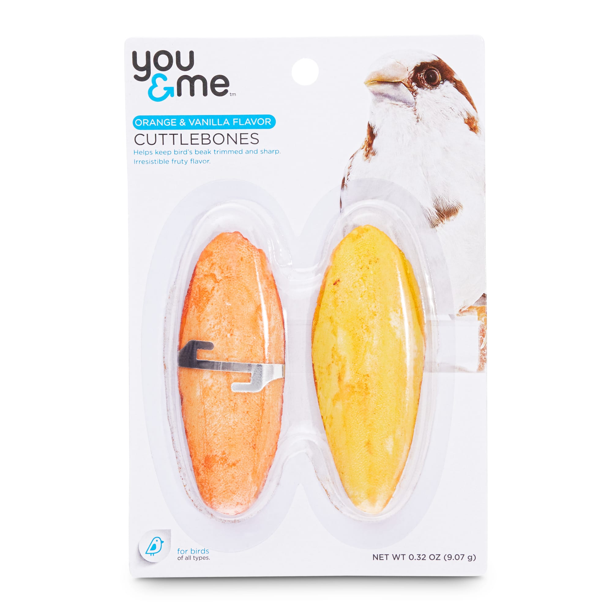 You  Me Orange  Vanilla Flavor Bird Cuttlebones， Pack of 2