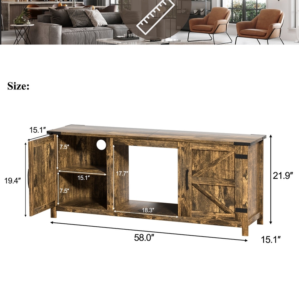 TV Stand for TVs up to 65 Inch  Rustic Entertainment Center