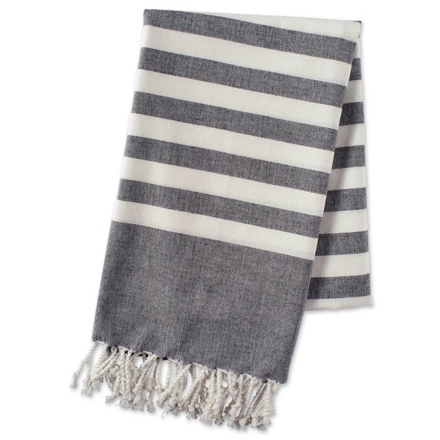 Fouta Striped Throw Blanket Design Imports