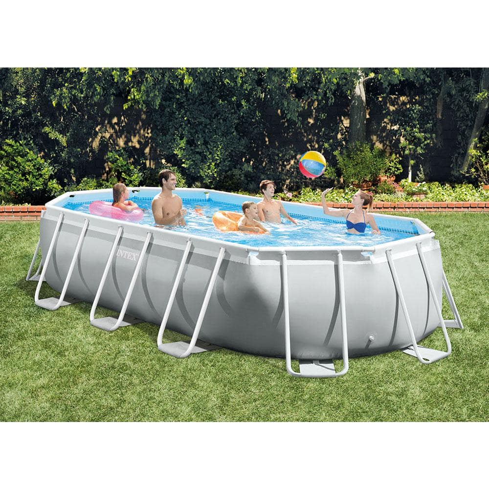 Intex 16.5 x 4 ft. Prism Frame Rectangular Above Ground Swimming Pool Pump Set 26795EH