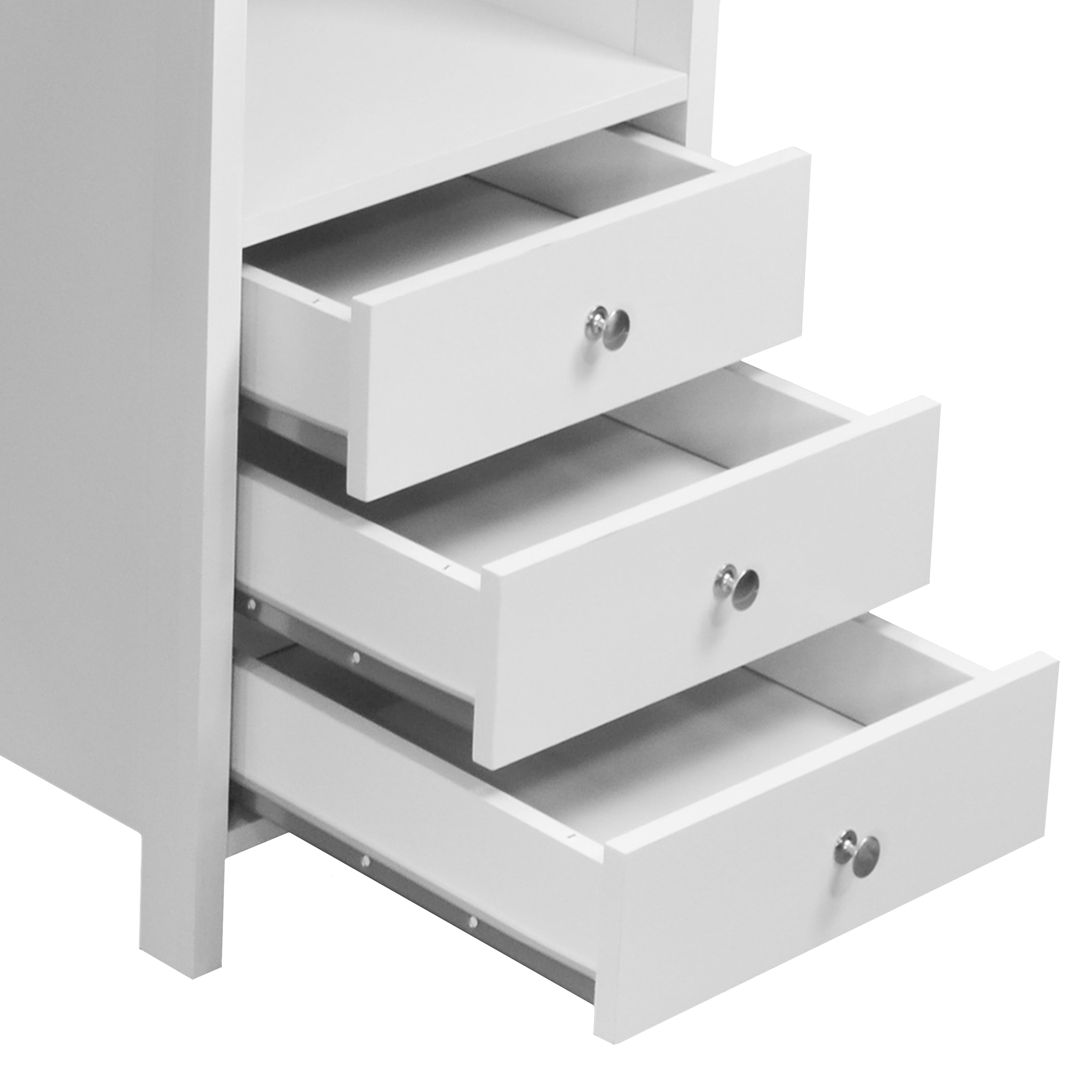 Techni Mobili Contemporary Desk with 3 Storage Drawers, White