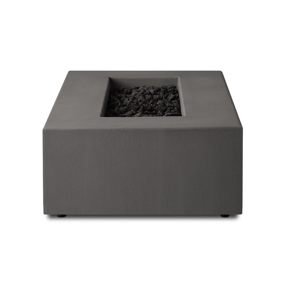 Provo Low Rectangle Natural Gas Fire Table in Carbon