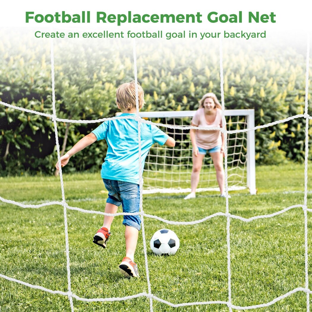 Football Replacement Goal Net， 12x6ft Impact-Resistant Polypropylene Heavy-Duty Soccer Goal Post Netting for Sports Match Training Practice