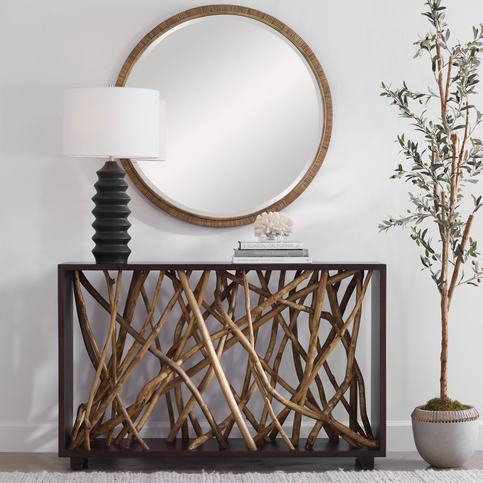 Teak Maze Console Table   Rustic   Console Tables   by Ownax  Houzz