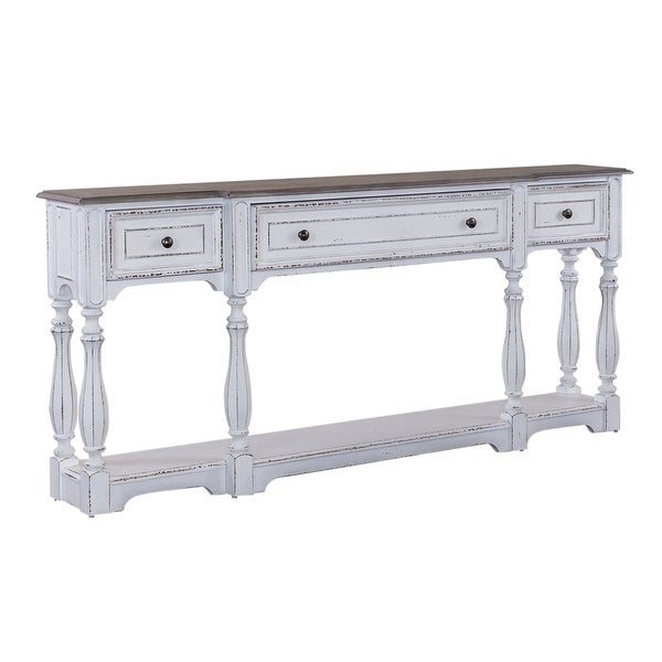 Magnolia Manor Antique White Weathered Bark 72 Inch Hall Console Table